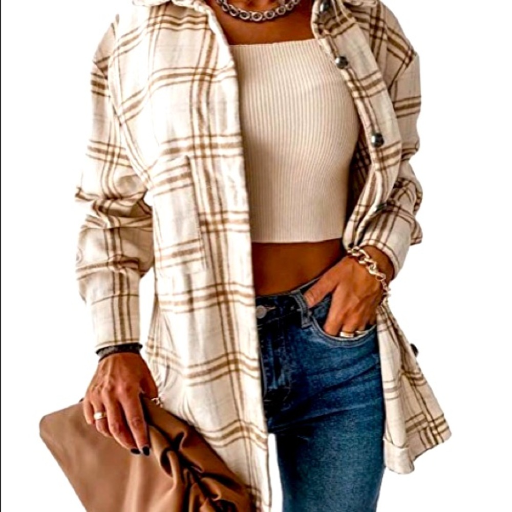 Plaid shacket. Warm and comfortable!